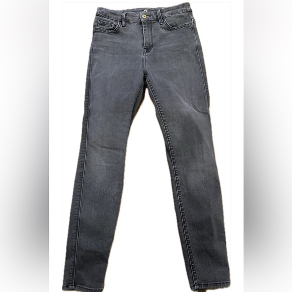 7 for all man kind gray high waisted ankle skinny jeans - Picture 1 of 5